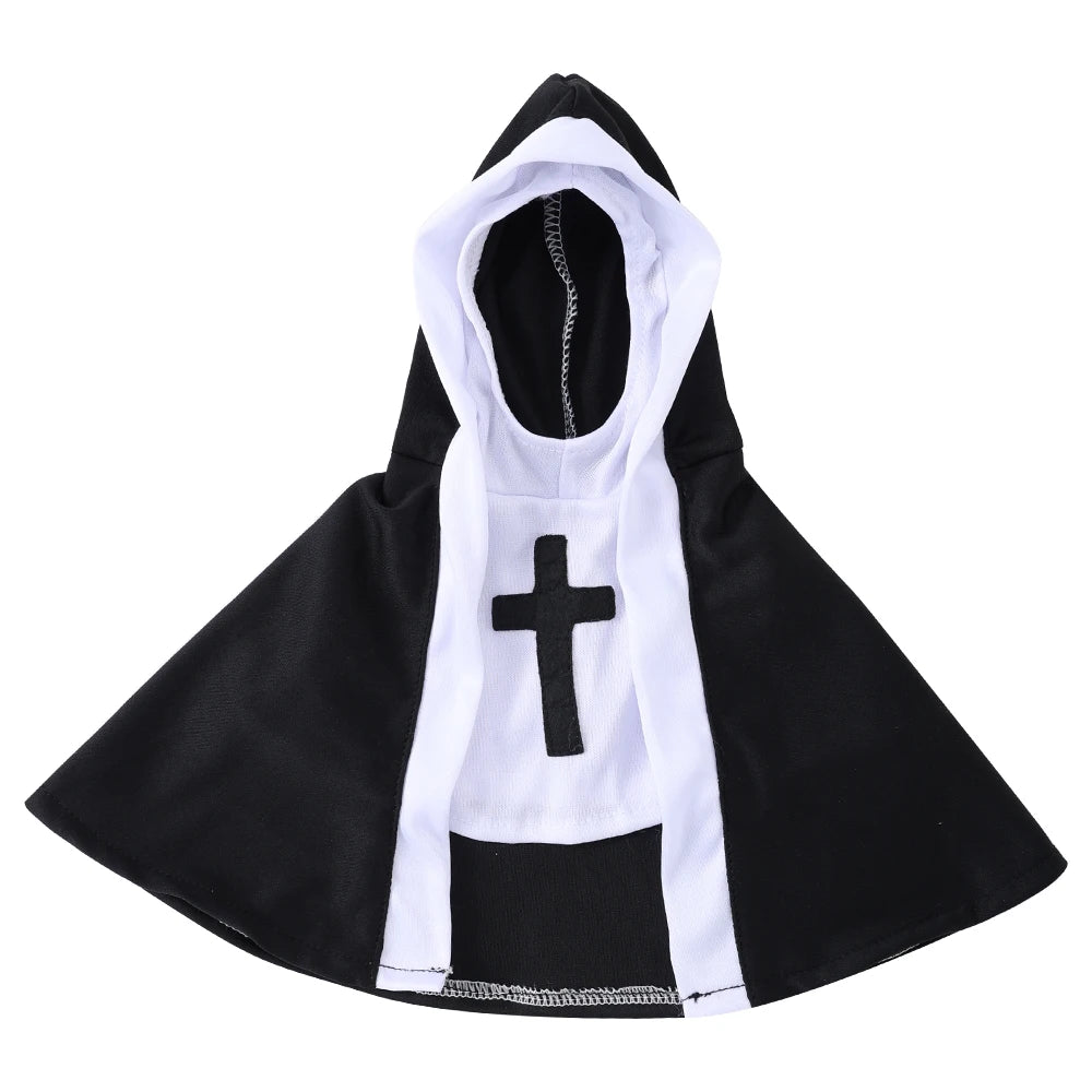 Funny Halloween Cat Cosplay Costumes Dress up Party Kitten Jesus Nun Clothes for Small Medium Dogs Cats Puppy Pet Accessories
