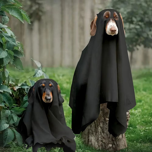 Pet Transformation Costume Breathable Dog Ghost Cape Decorative Scary Ghost Dog Cloak Soft Pet Cosplay Clothes Halloween
